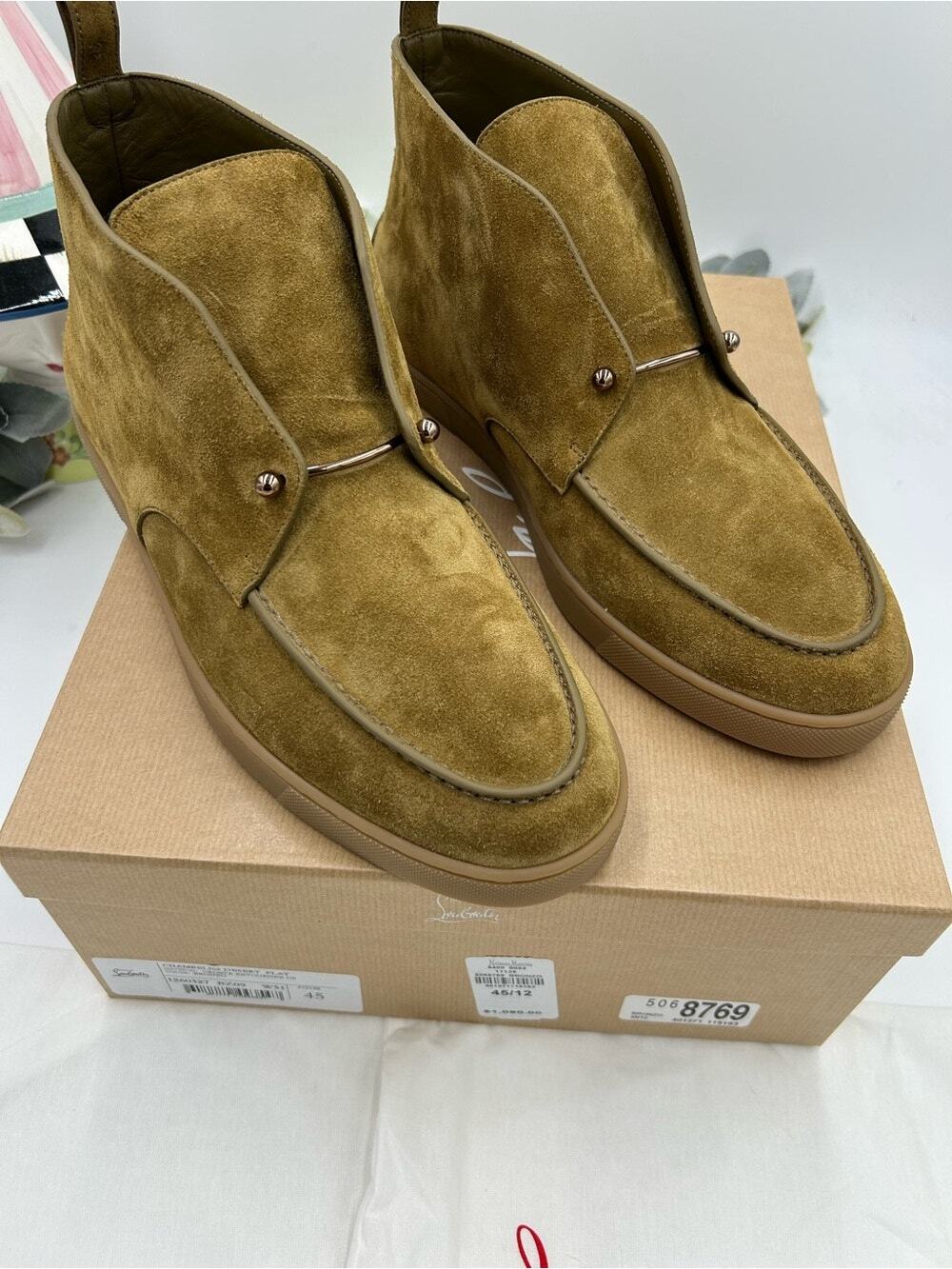 Men's Christian Louboutin CHAMBELISS suede boots size 45/12 US made in Italy